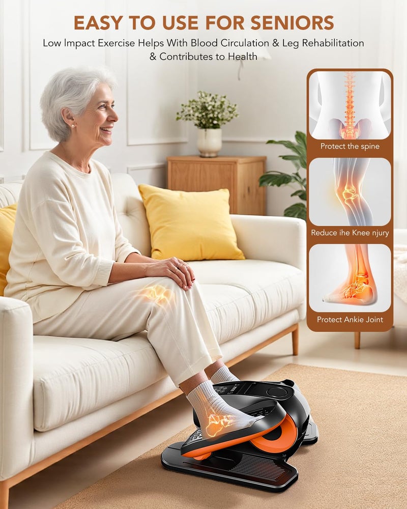 DamKee Under Desk Oval Exercise Machine Electric Oval Leg Exerciser Seen on TV 12 Speed Foot Exerciser for Seniors Portable Mini Seat Pedal Exerciser for Home Office Vertical - Image 3