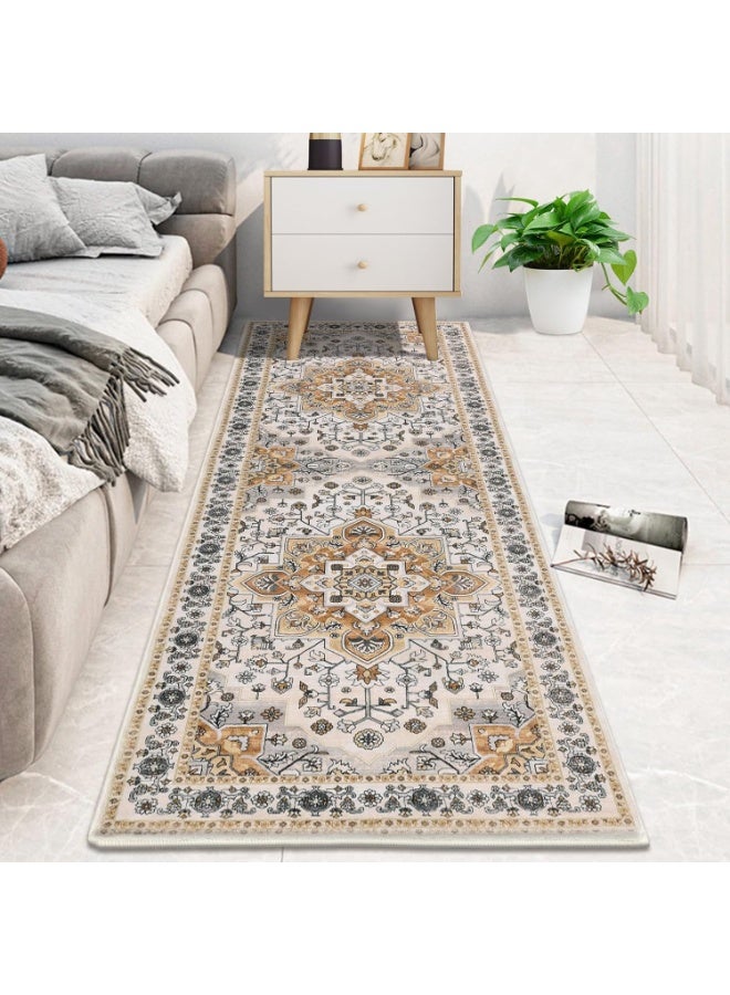 【Bohemian Vintage Rug】Non-Slip Hallway & Living Room Carpet | 60*210cm Anti-Wear Bedside Rug with Stain-Resistant Polyester | Easy Clean Home Decor Floor Mat - Image 3