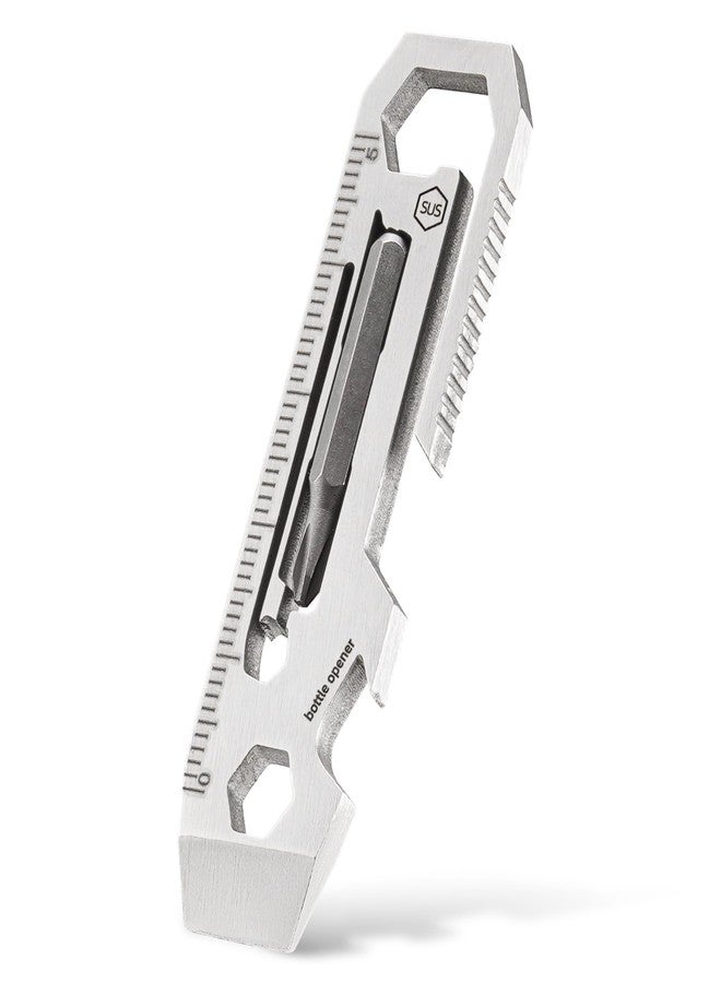 KeyUnity أداة KeyUnity KR03 EDC متعددة الاستخدامات مزودة بمفك براغي مسطح ومفك براغي فيليبس وفتاحة زجاجات ومفاتيح ومسطرة، أداة جيب صغيرة الحجم للحمل اليومي ومعدات التخييم - Image 1