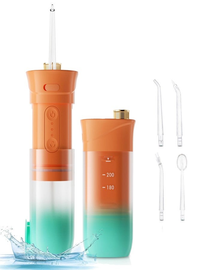 US1984 Smart Water Flosser with 200ml water tank capacity, Oral Flosser Portable & Rechargeable, Cordless Dental Flosser, IPX7 Waterproof, 4 Nozzles, 3 Modes, Flossing at Home and Travel - Image 1
