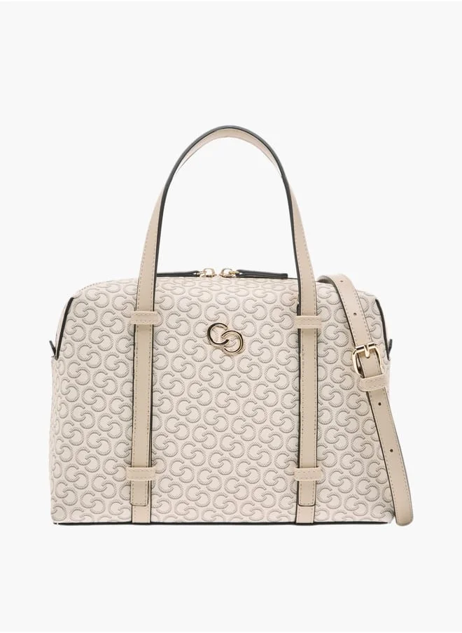 سيليست Women Monogram Print Tote Bag with Detachable Strap and Handles