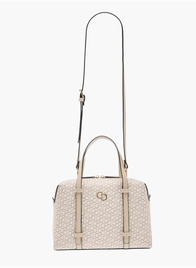 سيليست Women Monogram Print Tote Bag with Detachable Strap and Handles