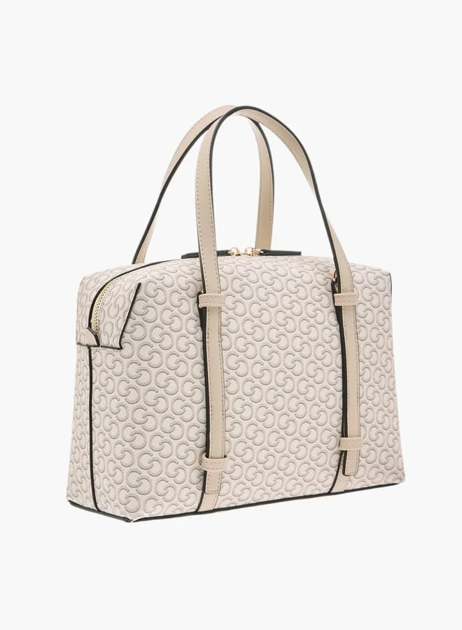 Celeste Women Monogram Print Tote Bag with Detachable Strap and Handles