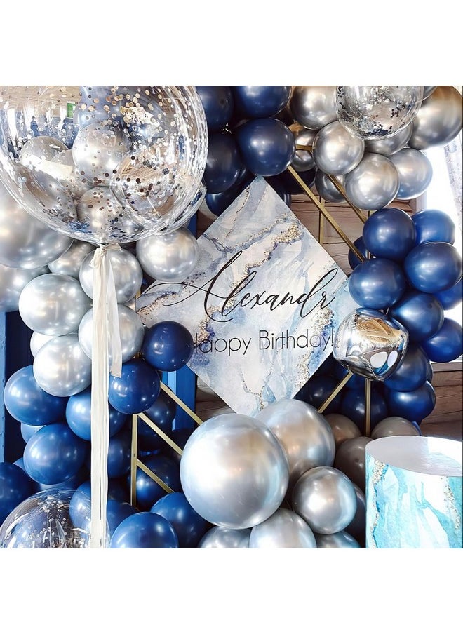 PartyWoo Navy Blue Balloons 100 Pcs Pearl Navy Balloons Different Sizes Pack Of 36 18 12 10 5 Inch Dark Blue Balloon Arch Kit Balloon Garland For Graduation New Year Wedding Party Decorations Blue-Z90  - Image 5