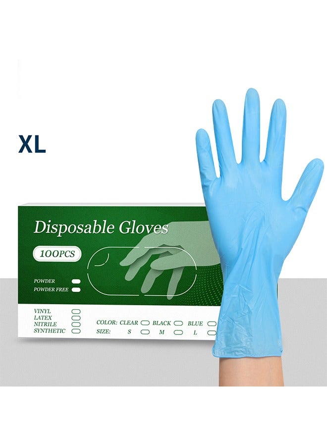 general Disposable Gloves S, Food Safe，Latex-Free and Powder-Free Clear Vinyl Gloves for Cooking, Food Prep, Household Cleaning, Exam| Medium,100 Counts,Blue - Image 1