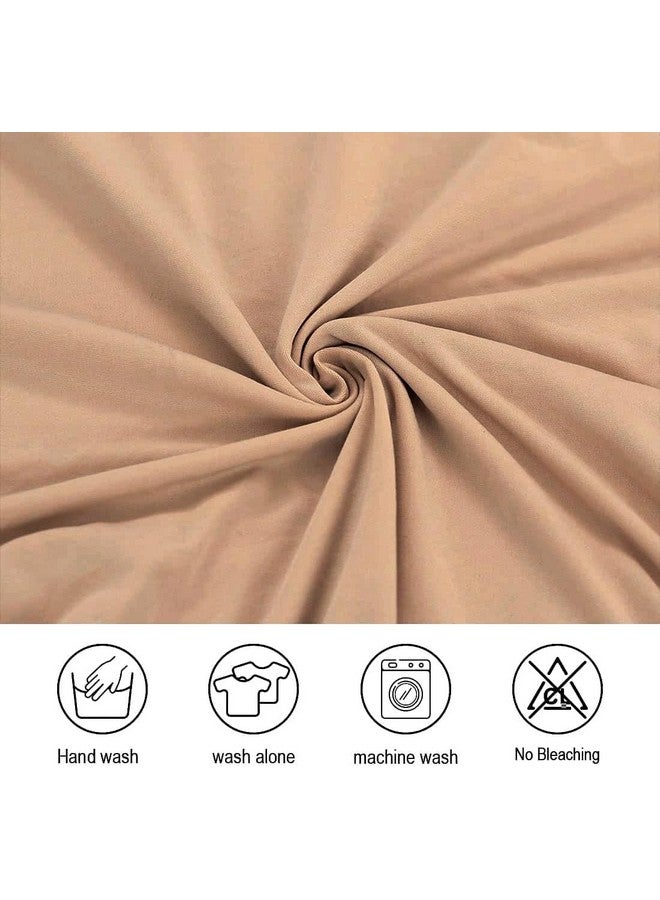 BRIDA ® Polyester Stretchable Floral Printed Dining Chair Covers Elastic Chair Seat Case Protector, Slipcover Set of 4 (Plain Camel, Standard). - Image 4