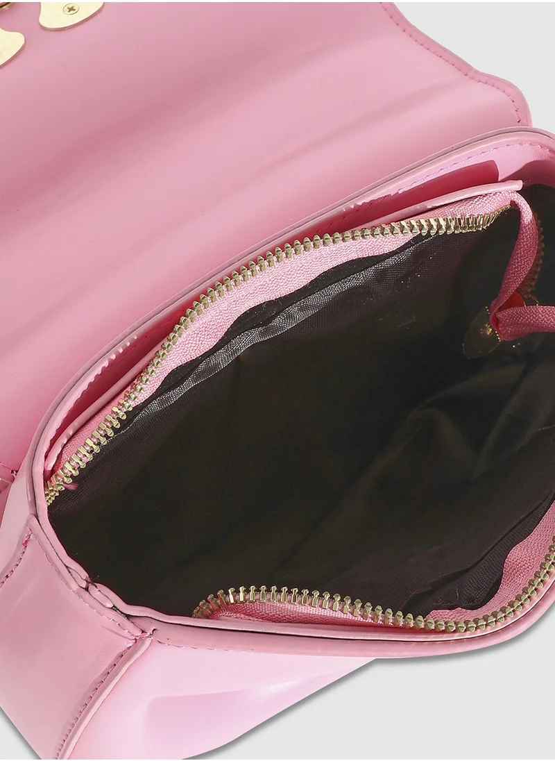 Haute Sauce Horseshoe Buckle Sling Bag - Pink