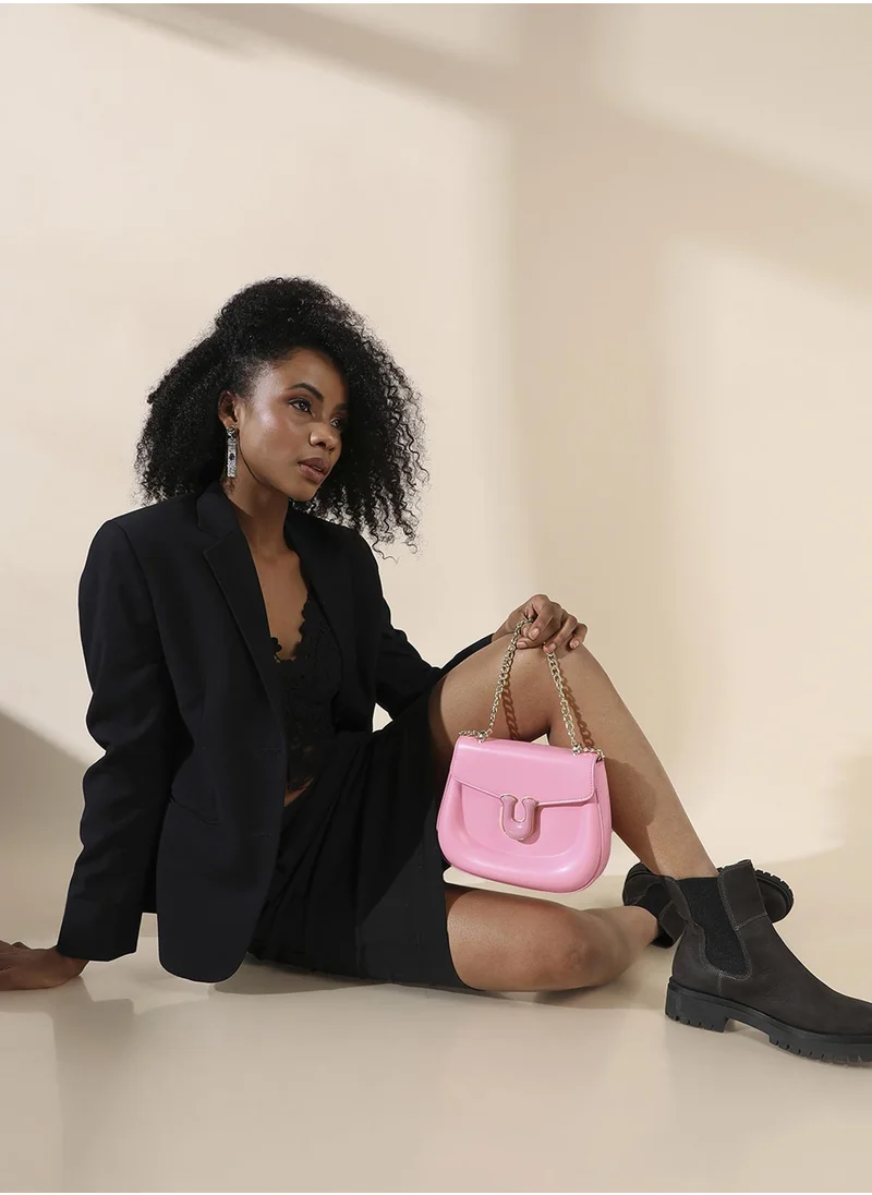Haute Sauce Horseshoe Buckle Sling Bag - Pink