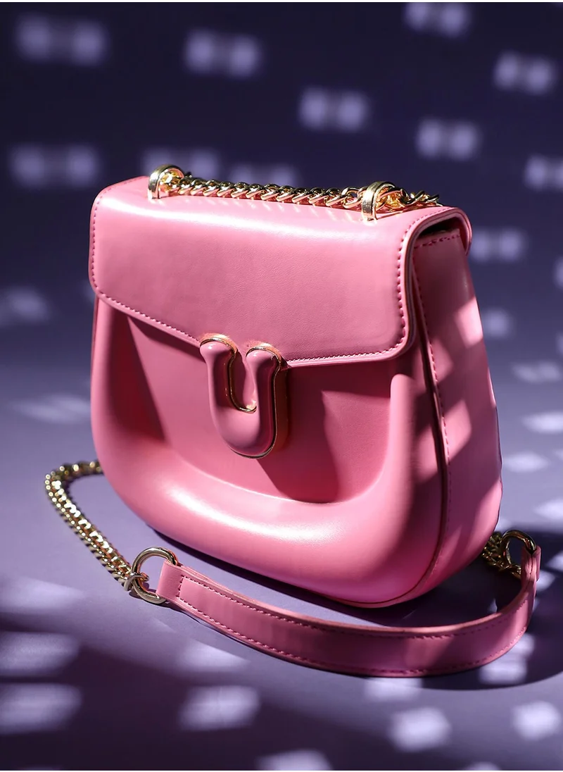 Haute Sauce Horseshoe Buckle Sling Bag - Pink
