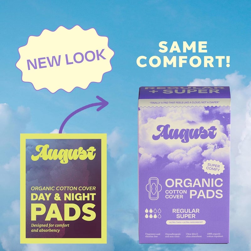 August Regular Super Cotton Menstrual Pads 36 1818 Ultra Thin Pads with Wings Hypoallergenic Sanitary Napkins with Organic Cotton Topsheet Compostable Wrapper NonToxic FragranceFree - Image 2
