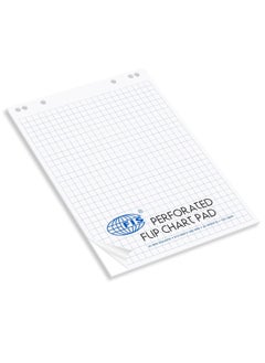 FIS FIS Pack of 5 Pieces Perforated Flip Chart Pad, 100 GSM, Size: 810x585mm, 25mm Square-20 Sheets - FSFC20-25MM_5PC  - Image 4