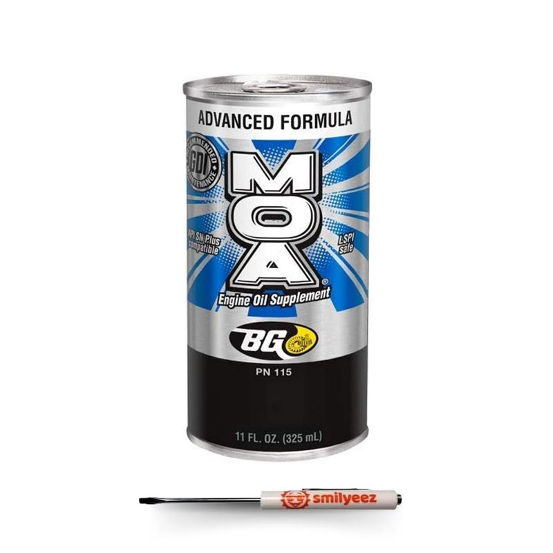 Smilyeez قائمة Smilyeez لإضافة زيت المحرك BG Advanced Formula MOA - مكمل زيت المحرك PN 115 (1 علبة) - مع مفك جيب - Image 1