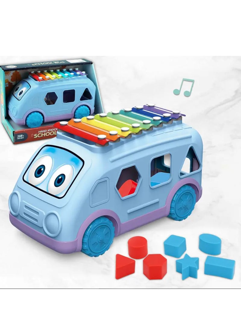 Children's School Bus 8-Tone Percussion Multi-functional Hand Percussion Piano Educational Percussion Instruments - Image 1