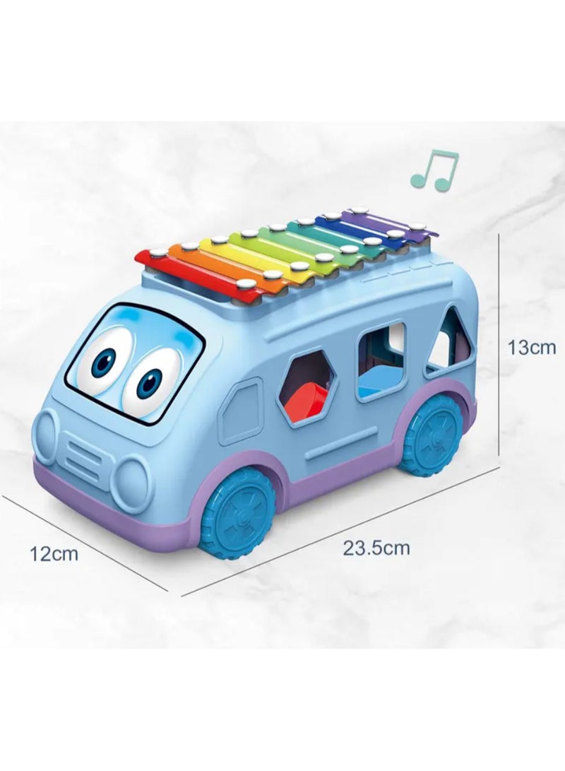 Children's School Bus 8-Tone Percussion Multi-functional Hand Percussion Piano Educational Percussion Instruments - Image 2