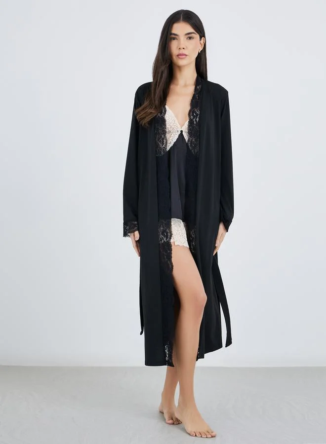 Styli Styli Jersey Lace Edge Robe