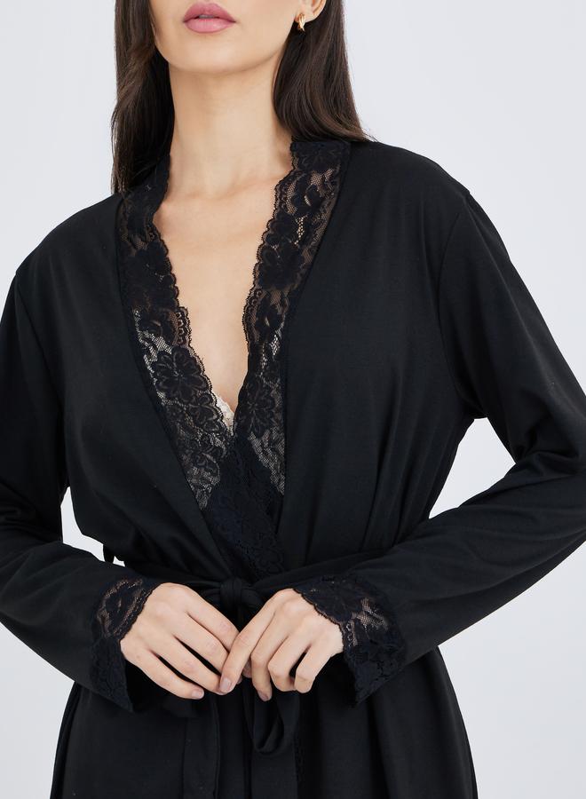 Styli Jersey Lace Edge Robe - Image 4