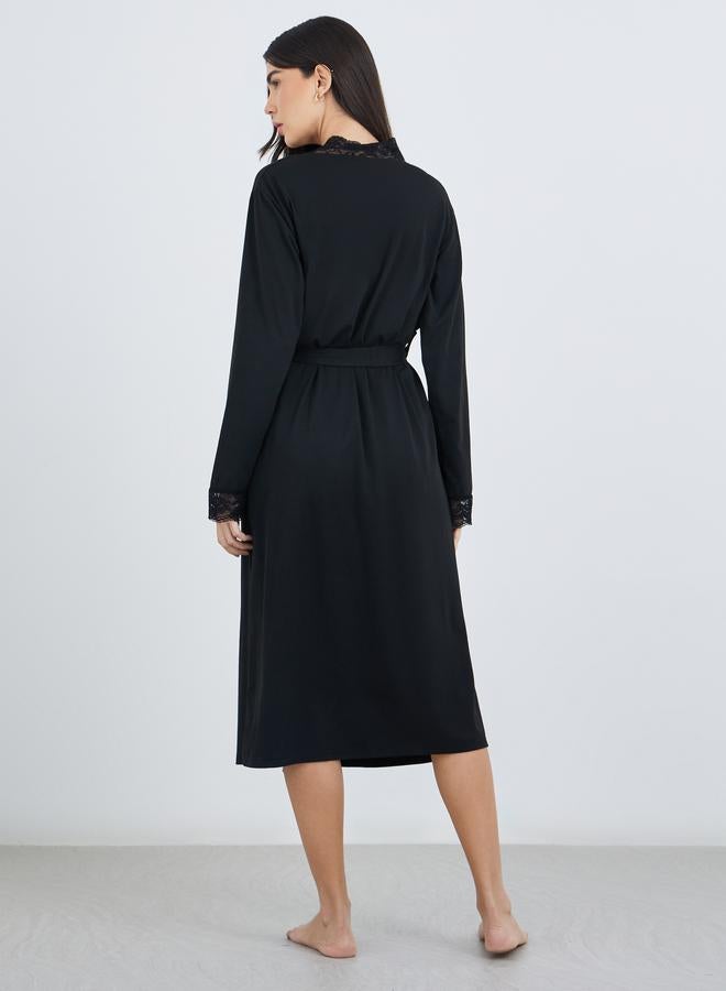 Styli Jersey Lace Edge Robe - Image 5