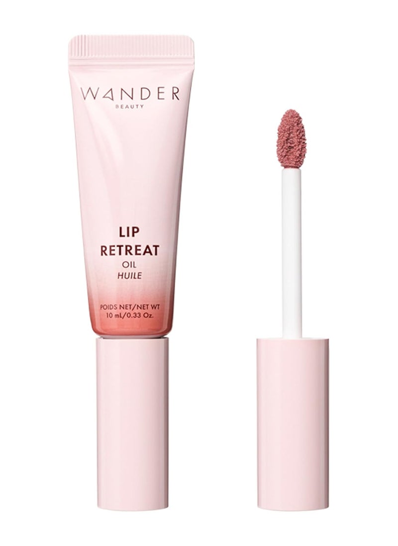 Wander Beauty Wander Beauty Lip Retreat Oil  Skinny Dip Nude  4in1 Tinted Oil  Moisturizing Gloss with Avocado Vitamin E and Rosehip  Hydrating Care for Dry Lips  033 fl oz 