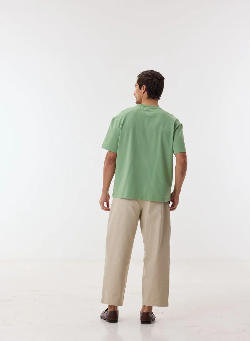 Ashita Fernandes  Premium Sage Green Oversized Cotton T-Shirt for Men | Best Price UAE