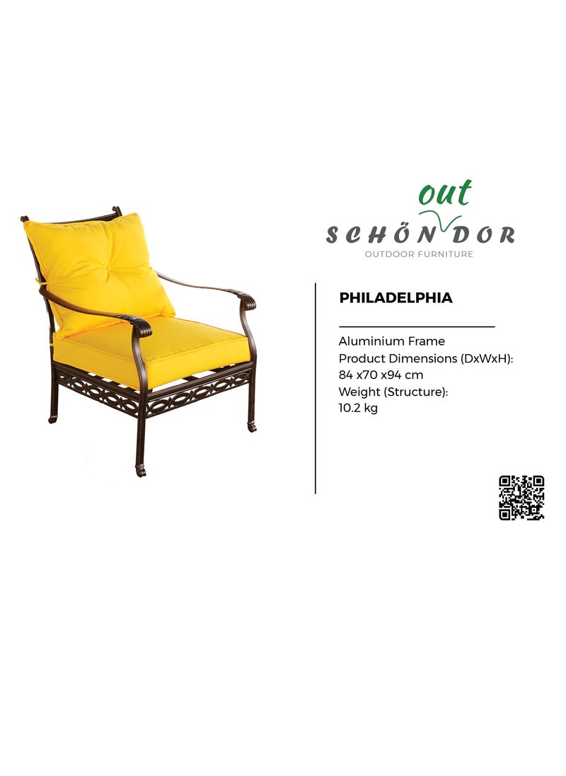 Schondor Furniture Philadelphia | Single Sofa | Outdoor Furniture | Made in Aluminum Cast | Perfect for Any Outdoor Space | Patio | Garden | Balcony | Backyard  - Image 2