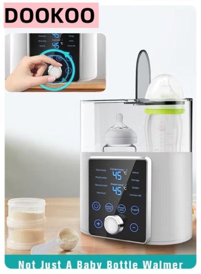 DOOKOO 9 In 1 Baby Bottle Warmer u0026 Sterilizer u0026 Electric Baby Food Makerr u0026 Milk Heater Defrost with Timer, Accurate Temperature Control, LCD Display, Night Light, Sterilizing, For Double Bottl - Image 1