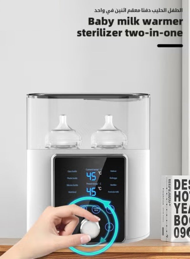 DOOKOO 9 In 1 Baby Bottle Warmer u0026 Sterilizer u0026 Electric Baby Food Makerr u0026 Milk Heater Defrost with Timer, Accurate Temperature Control, LCD Display, Night Light, Sterilizing, For Double Bottl - Image 2