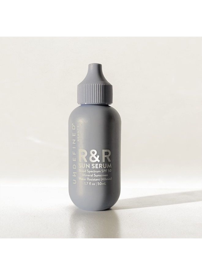 Undefined مصل الشمس بيوتي آر آند آر واقي من الشمس ملون معدني واسع الطيف بعامل حماية من الشمس 50 PA++++ مملوء بالنياسيناميد والتريميلا وبذور التوت، 1.7 أونصة - Image 1