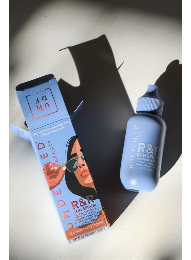 Undefined مصل الشمس بيوتي آر آند آر واقي من الشمس ملون معدني واسع الطيف بعامل حماية من الشمس 50 PA++++ مملوء بالنياسيناميد والتريميلا وبذور التوت، 1.7 أونصة - Image 4