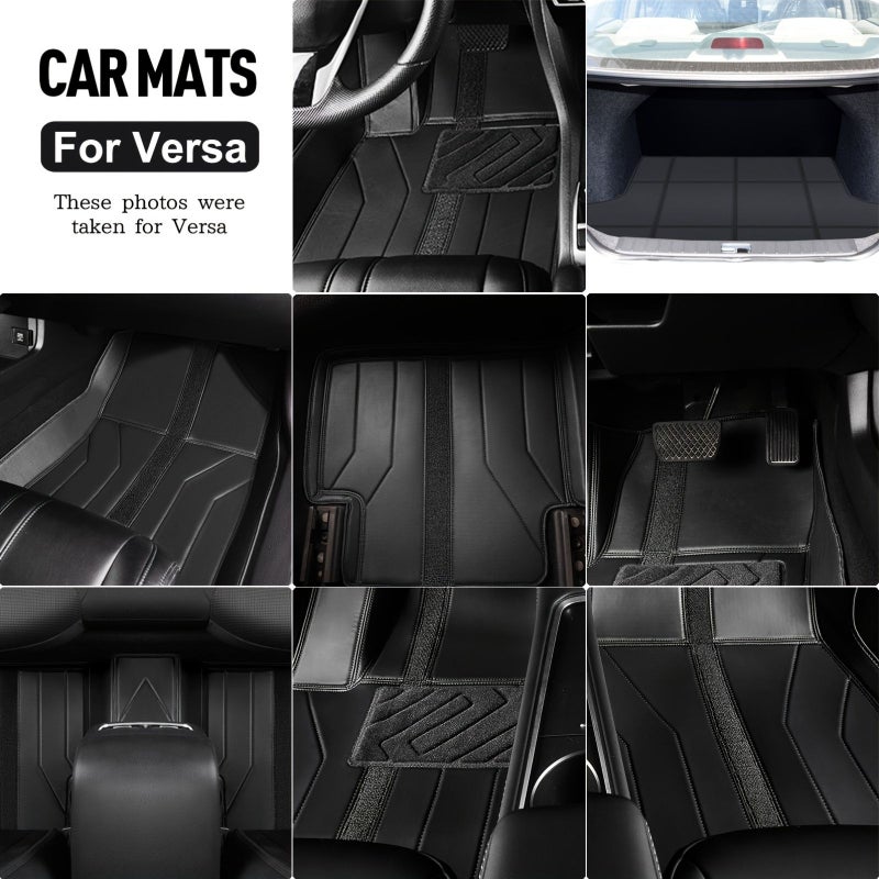 Car Floor Mats For Nissan Versa Sunny 2011-2018 Compatible Solely All Weather Floor Liners 1st And 2nd Row Black - Image 5