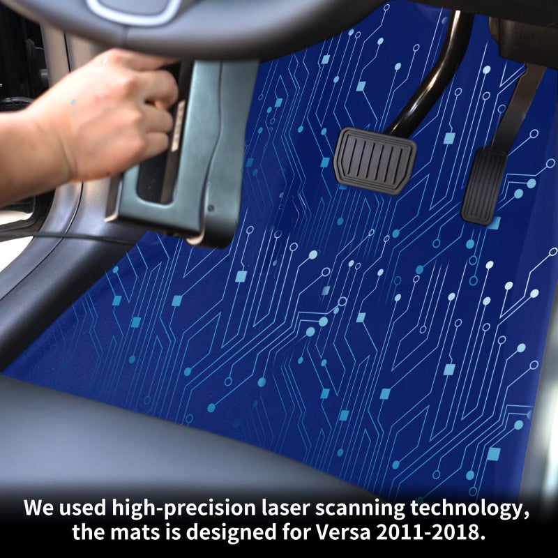 Car Floor Mats For Nissan Versa Sunny 2011-2018 Compatible Solely All Weather Floor Liners 1st And 2nd Row Black - Image 4