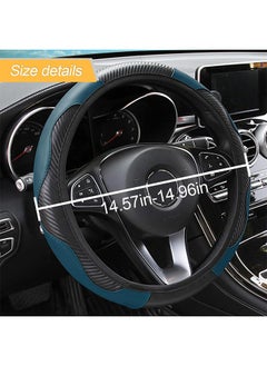 Generic Car Steering Wheel Cover, Universal Microfiber PU Leather Elastic 15 inch Stitching Color Anti-Slip Steering Wheel Protector, Auto Interior Protection Accessories for Men Women (Dark Green)  - Image 2