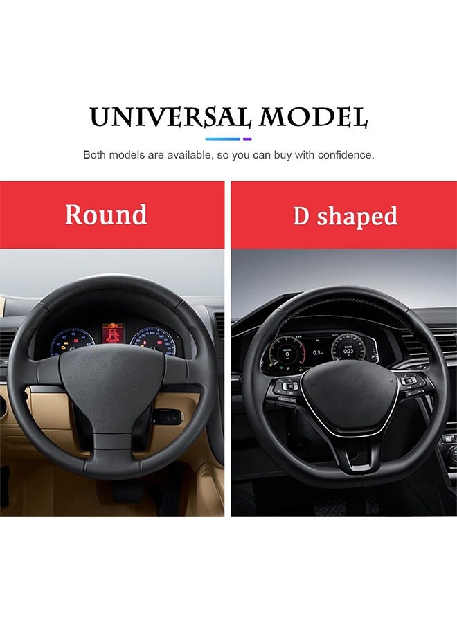 Generic Car Steering Wheel Cover, Universal Microfiber PU Leather Elastic 15 inch Stitching Color Anti-Slip Steering Wheel Protector, Auto Interior Protection Accessories for Men Women (Dark Green) - Image 3