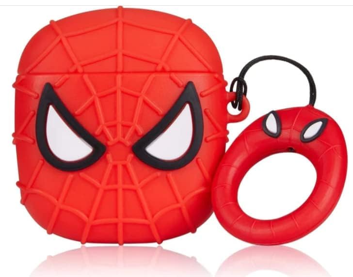 Meyaar Silicone Case for Apple Airpods 4 (2024) Cute Design for AirPods 4 with Active Noise Cancellation (ANC) with Keychain Shockproof Protective Case (Spider (Red)) - Image 3