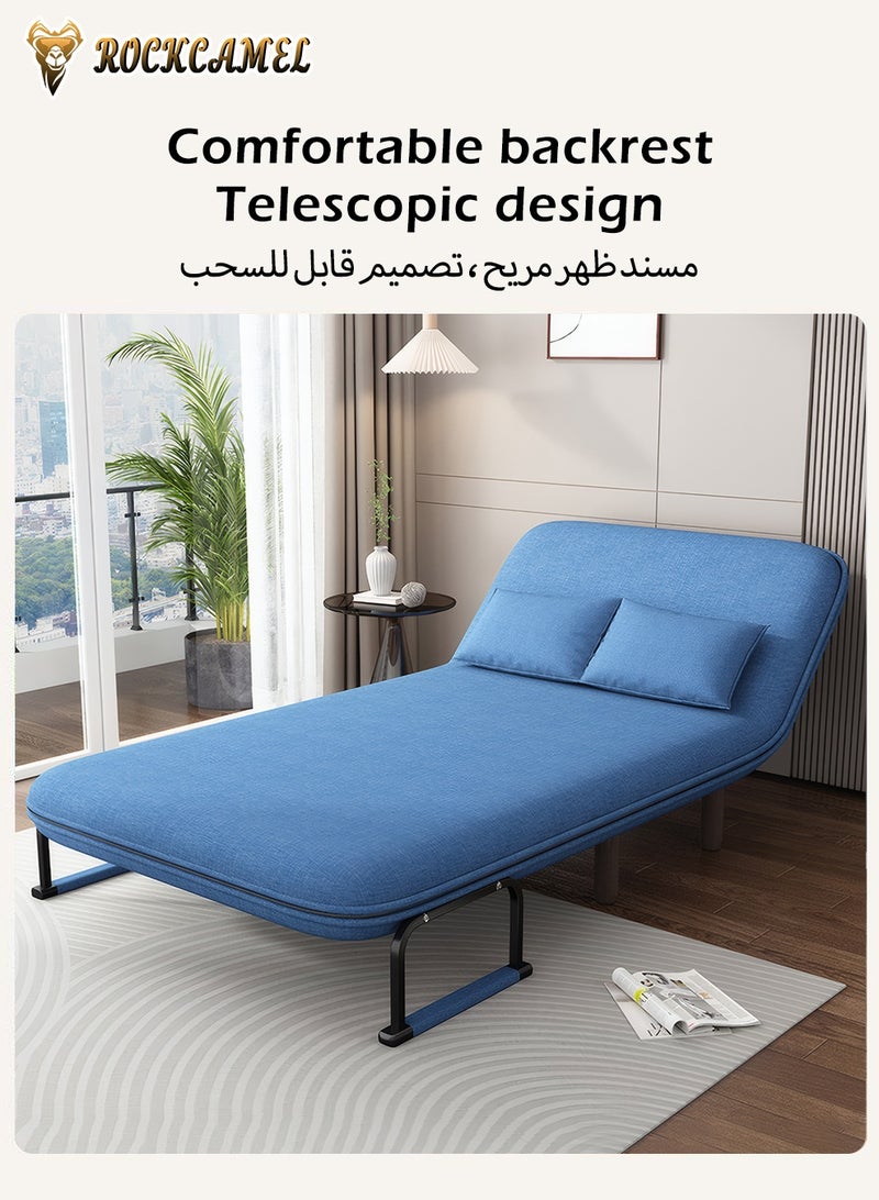 ROCKCAMEL أريكة بذراعين ثلاثة في واحد مع تعديل الزاوية، عرض 100 سم، يمكن تحويلها إلى سرير وأريكة مسند ظهر، قماش الفانيلا الصديق للبشرة، قابل للإزالة والغسل، مناسب للمنزل والمكتب، يأتي مع وسائد مزدوجة، يمكن الاستلقاء أو الجلوس أو النوم، مقعد أريكة مسند ظهر متعدد الوظائف - Image 5