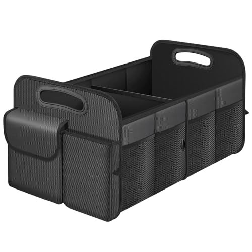 HABOPET Trunk Organizer Collapsible Waterproof MultiCompartment Trunk Organizer for SUVs Sedans Car Storage with Reinforced Handles Car Accessories for Women and Men 52L - Image 1