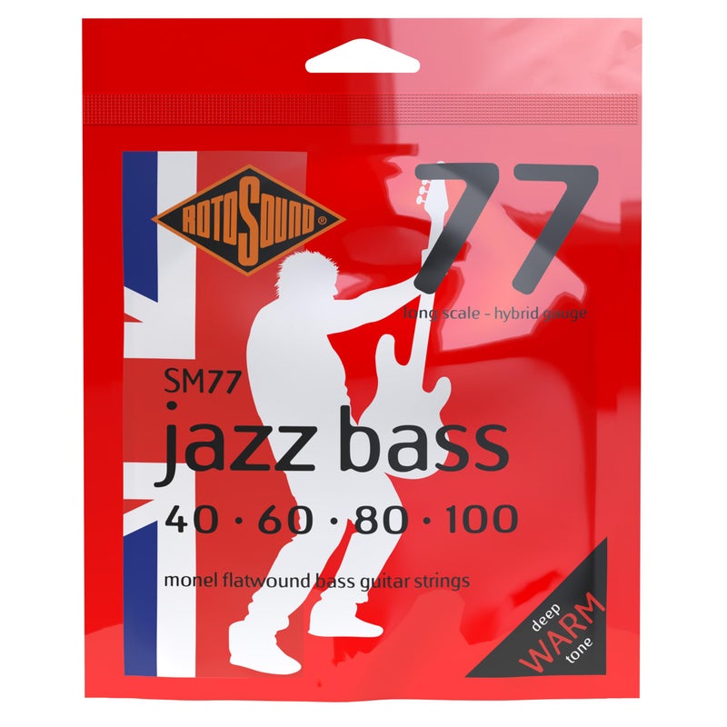 Rotosound SM77 Monel Flatwound Hybrid Bass Guitar Strings (40 60 80 100)