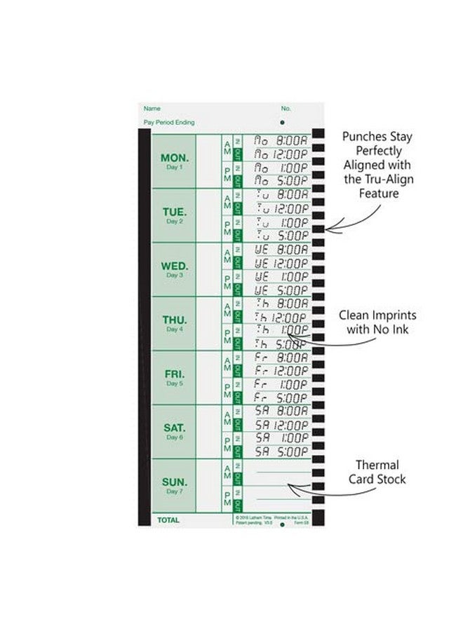 لاثيم E8100 مجموعة بطاقات الوقت الأسبوعية للطباعة الحرارية مكونة من 100 بطاقة - Image 2