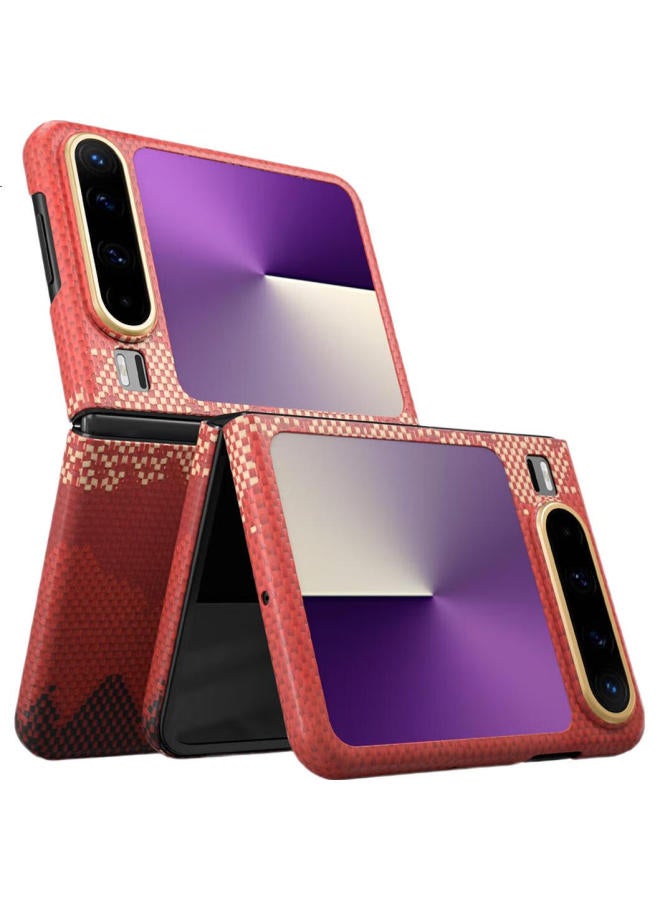 Conga Kevlar Aramid Fiber Full Protection Case For Huawei Purax Ultra Thin Hard Shell Anti-Drop Heat Dissipation Rainbow Color Magnetic Metal Ring Fire - Image 2