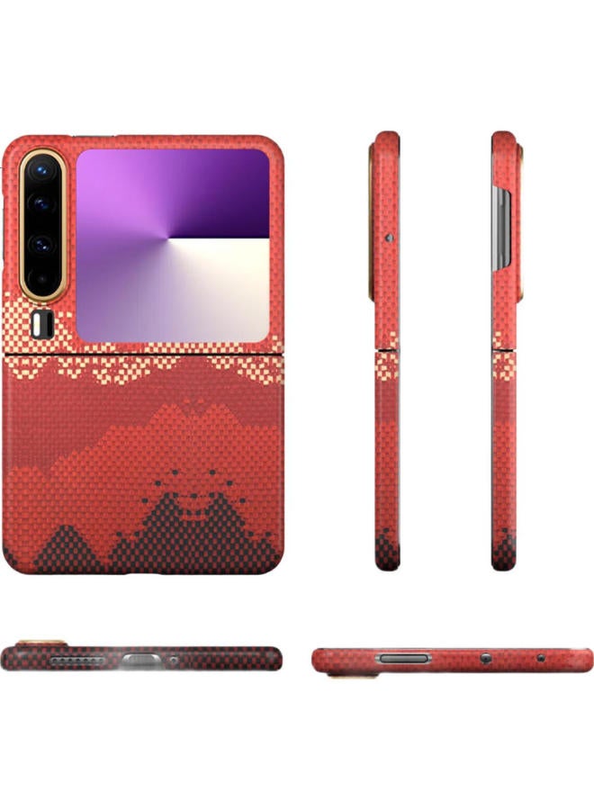 Conga Kevlar Aramid Fiber Full Protection Case For Huawei Purax Ultra Thin Hard Shell Anti-Drop Heat Dissipation Rainbow Color Magnetic Metal Ring Fire - Image 1