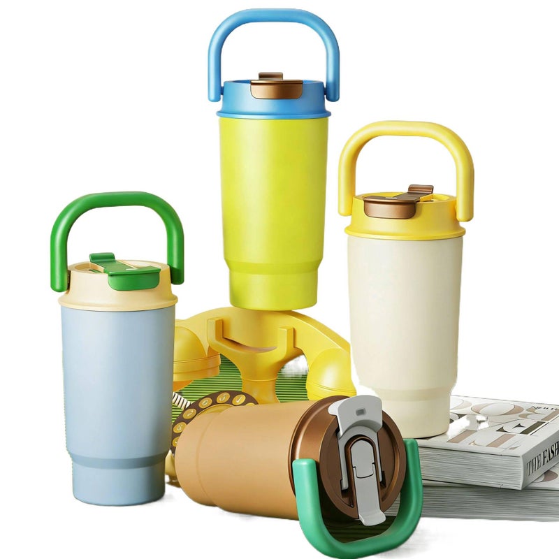 480 ml Stainless Steel Water Bottle Kids with Sipper Lid and Grab Handle in Yellow finish for Tabletop Use - Image 4