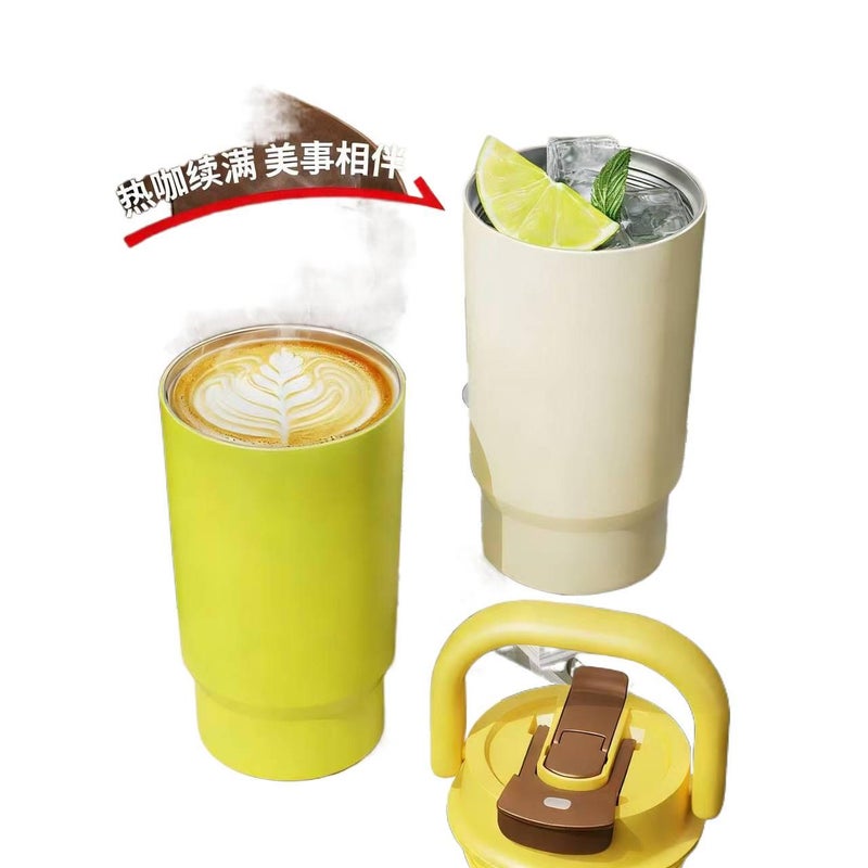 480 ml Stainless Steel Water Bottle Kids with Sipper Lid and Grab Handle in Yellow finish for Tabletop Use - Image 3