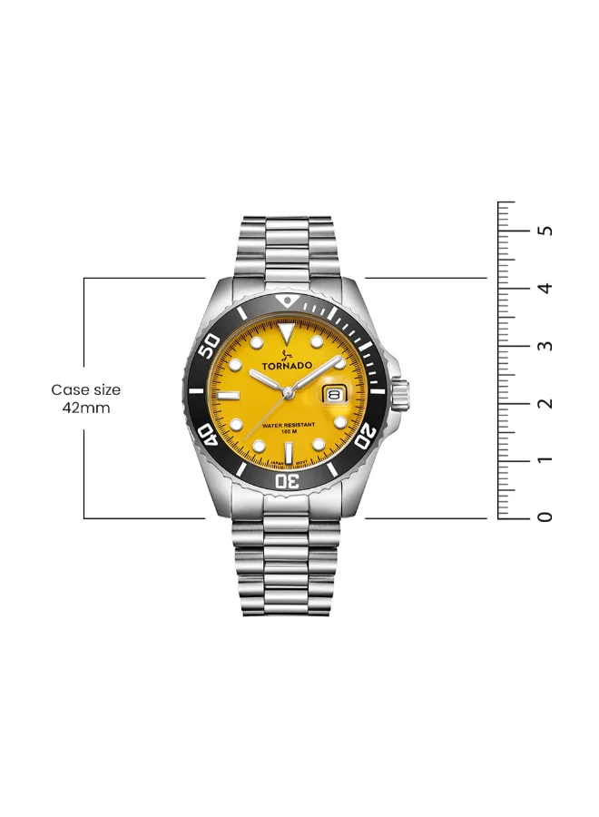 TORNADO Men's Stainless Steel Analog Watch T22001-SBSYB - 42x50 mm