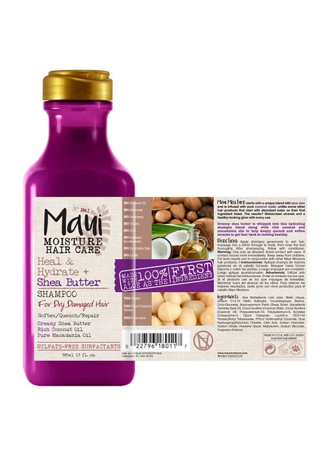 MAUI MOISTURE Heal & Hydrate + Shea Butter Shampoo + Conditioner To Repair & Deeply Moisturize Tight Curly Hair With Coconut & Macademia Oils Vegan Silicone Paraben & Sulfatefree 13 Fl Oz - Image 4