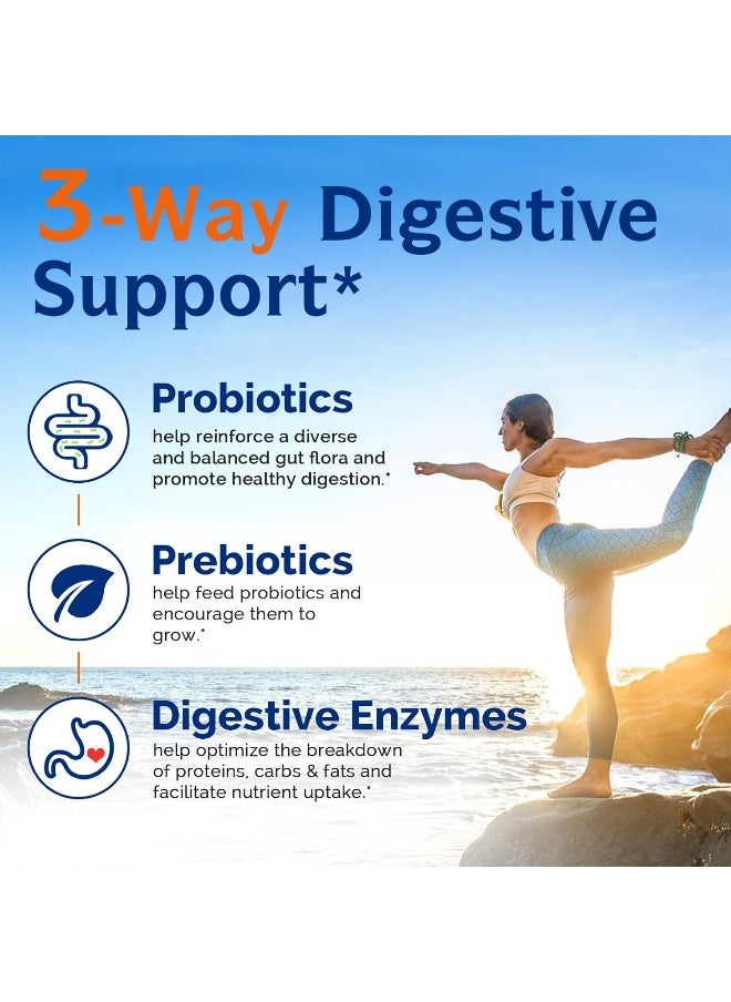 Innate Vitality - Innate Vitality 3-in-1 Probiotics 120 Billion CFUs 34 Strains with Organic Prebiotics & Digestive Enzymes - 30 Vegan Caps - Image 1