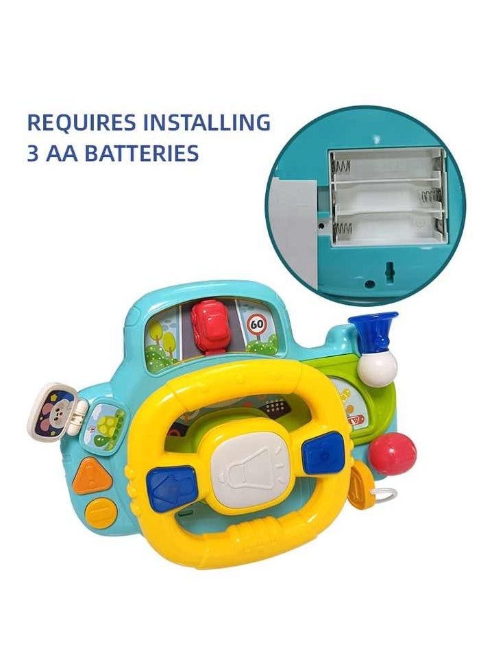 Generic - Baby Car Seat Toys with Mirror Steering Wheel with Lights, Music and Driving Sounds, Interactive Driving Toy for Toddlers Develops Fine Motor Skills and Imagination - Image 1