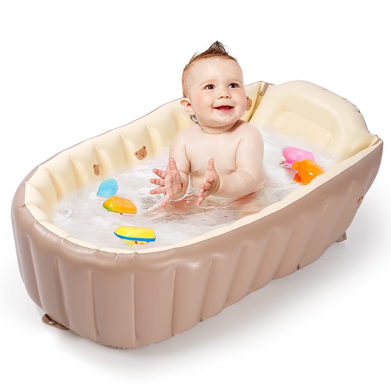 MINK Inflatable Bathtub for Toddlers Portable Baby Tub with Builtin Air Pump Collapsible Design for Easy Storage Perfect for Newborns to Infants