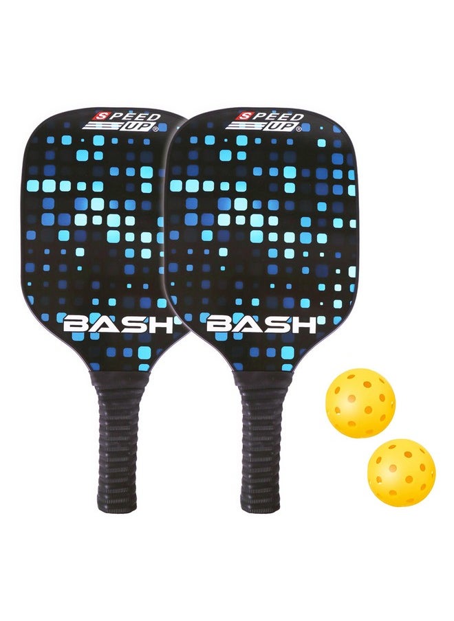 Toyshine Toyshine Speed Up Wooden Pickleball Paddles Set - 2 Lightweight Rackets with 2 Pickleballs Fun Play Game for All Ages Indoor Outdoor Garden Ground Park Play  - Image 1