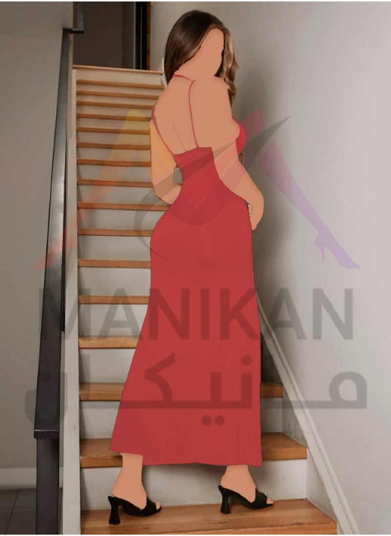 MANIKAN MANIKAN Women's lingerie Long dress double split front open slit on both sides for Sleeveless Tank  - Image 2
