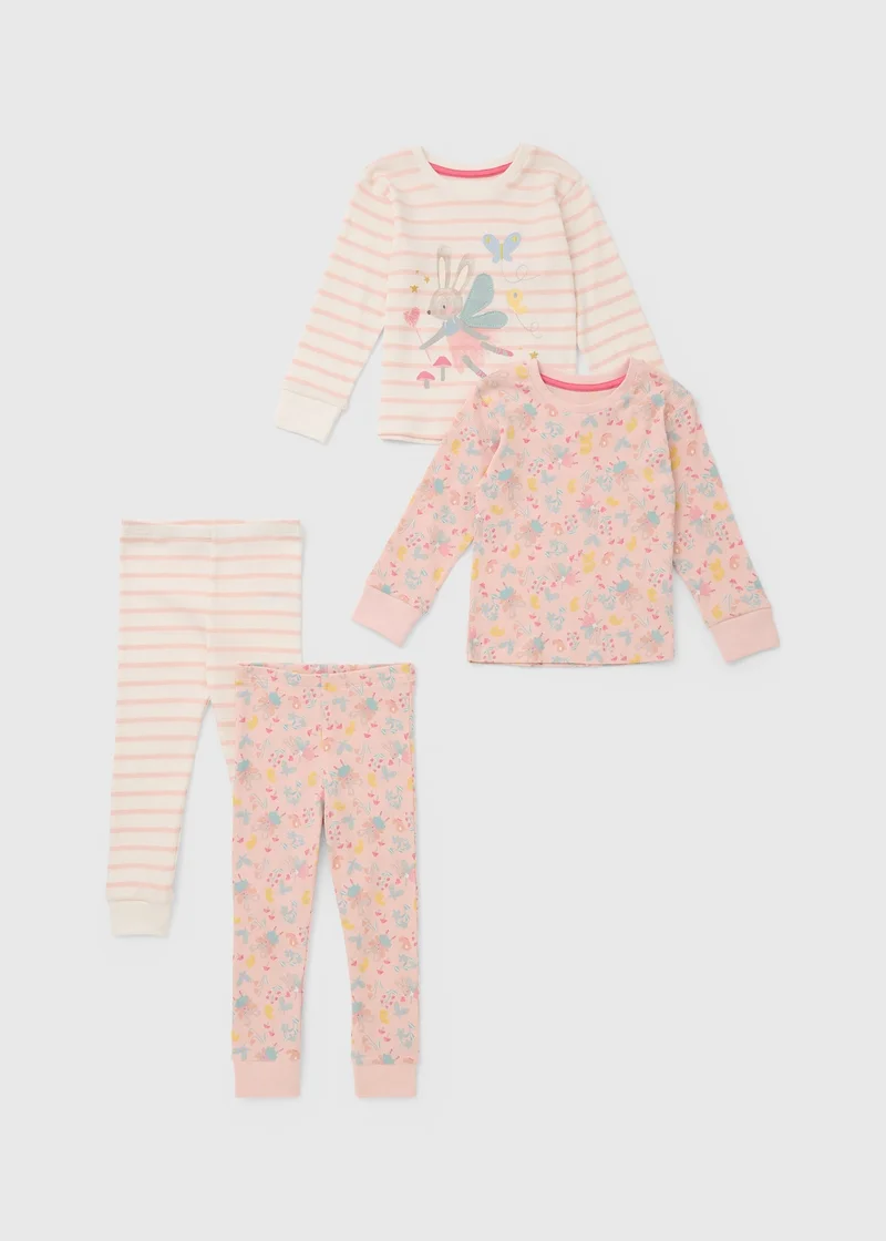 ماتلان طقم بيجاما وردي بفأرة باليرينا عبوتين