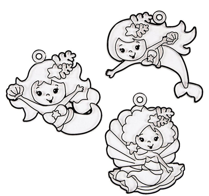 Fun Express Mermaid Paint Your Own Suncatchers - 24 Pieces - Crafts for Kids and Fun Home Activities - Image 4